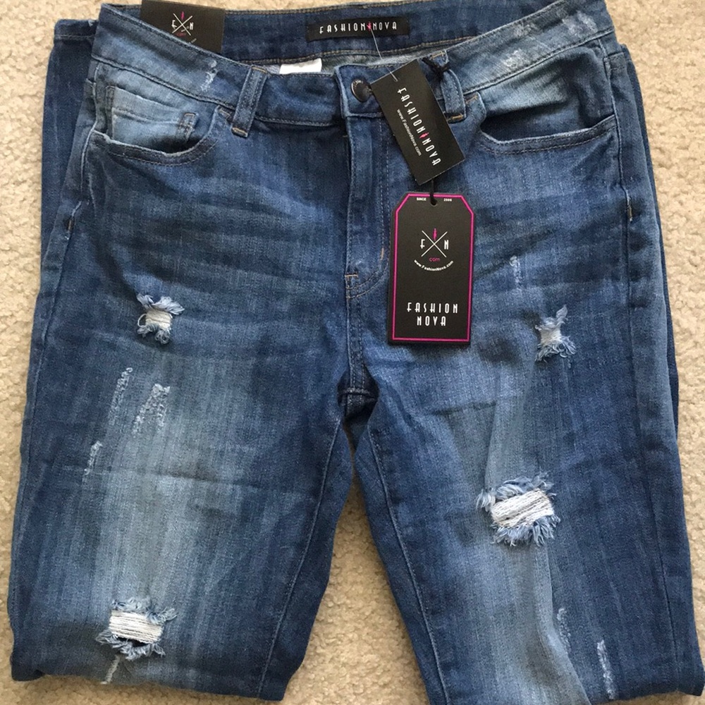 Fashion Nova Distressed Skinny Jeans